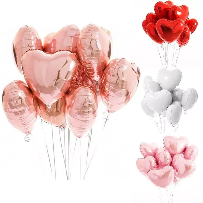 

5-100pcs 18inch Rose Gold Love Heart Foil Balloons Helium Balloon Wedding Birthday Party Decorations Kids Adult Party Baloon