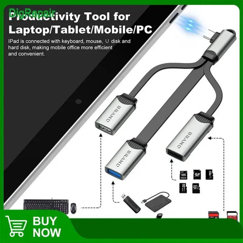 

4-в-1 разветвитель типа c из алюминиевого сплава, высокоскоростная док-станция типа C, передача данных, серебристый 4 в 1, Usb-конвертер, маленький