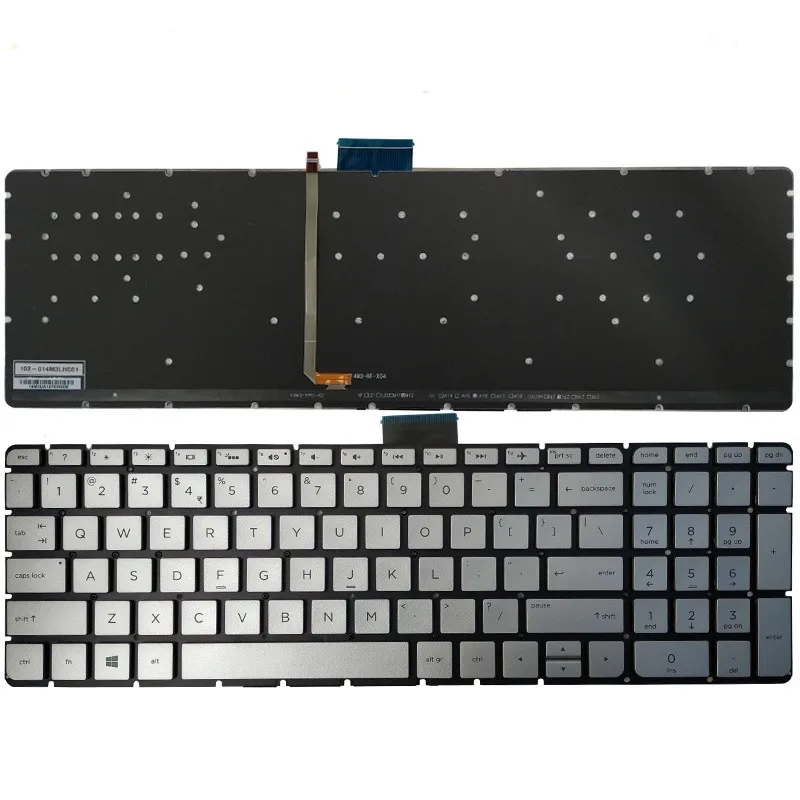 

New For HP ENVY 15-ae000 15-ae017tx 15-ae015tx 15-ae019tx English US Laptop Keyboard Backlit Silver