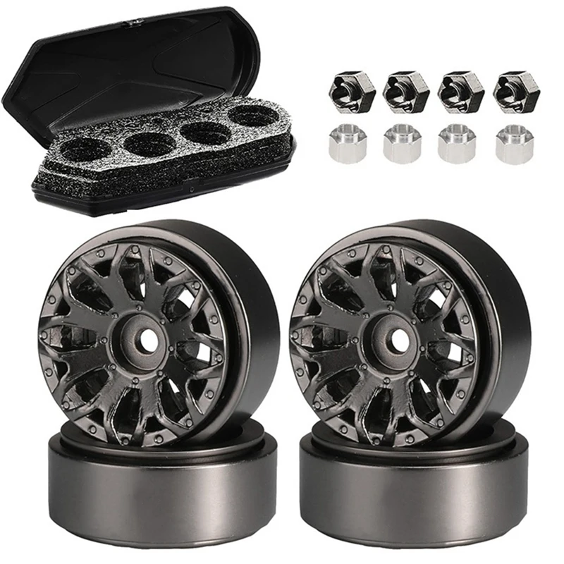 

4Pcs 124G 1.0 Metal Beadlock Wheel Hub For Axial SCX24 AX24 Traxxas TRX4M FMS FCX24 1/18 1/24 RC Crawler Car Parts