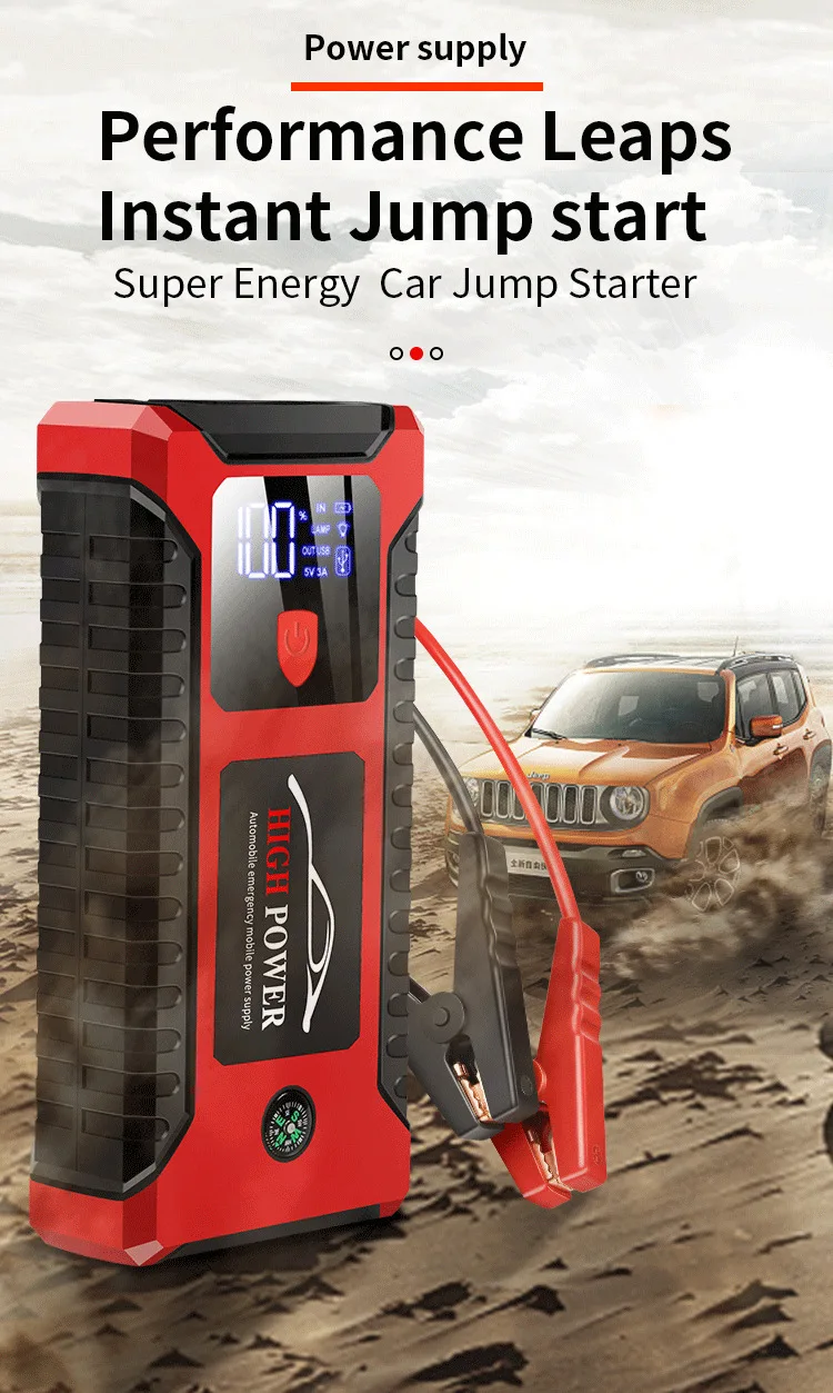 

20000mAh Car Jump Starter 1000A/600A 12V Output Portable Emergency Start-up Charger for Cars Booster Battery Starting Device