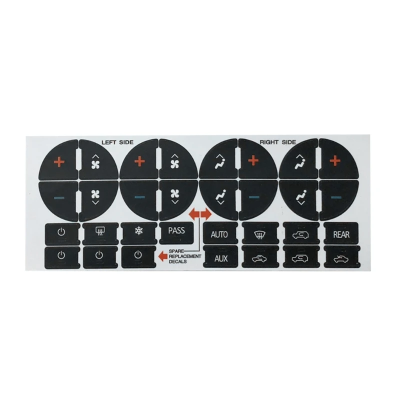 

Кнопки управления автомобильным радио и приборной панелью, наклейки для ремонта, декоративные наклейки, A/C-кнопка, наклейка, декор интерьера для GM-Аксессуары