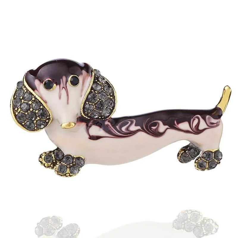 

Creative personality puppy Brooch Korean fashion cartoon poodle Brooch high-grade diamond inlaid animal brooch