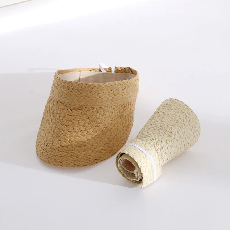 Летняя женская соломенная шляпа с широкими полями складной солнцезащитный