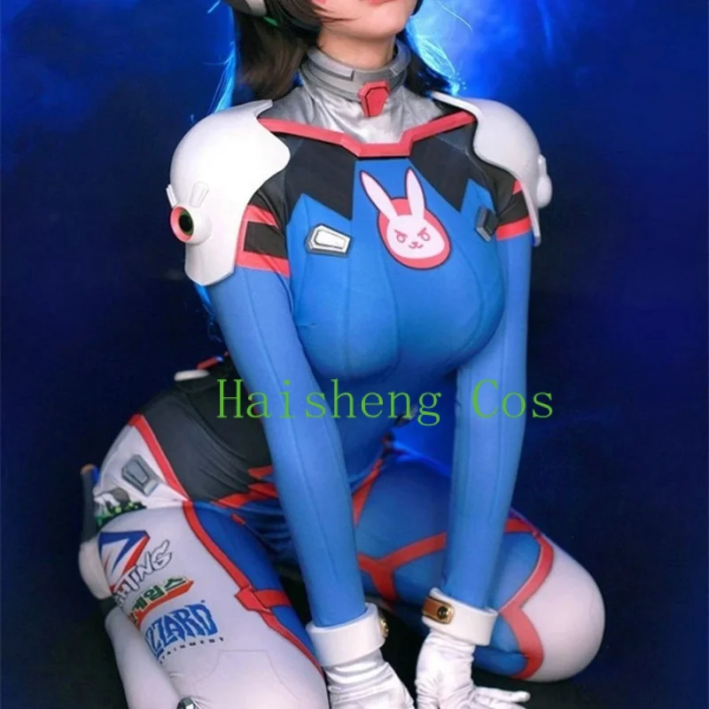 D.Va Cosplay Costume OW Game Girls Woman Female Zentai Catsuits DVA Classic Skin Superhero Halloween Bodysuit Adults Kids