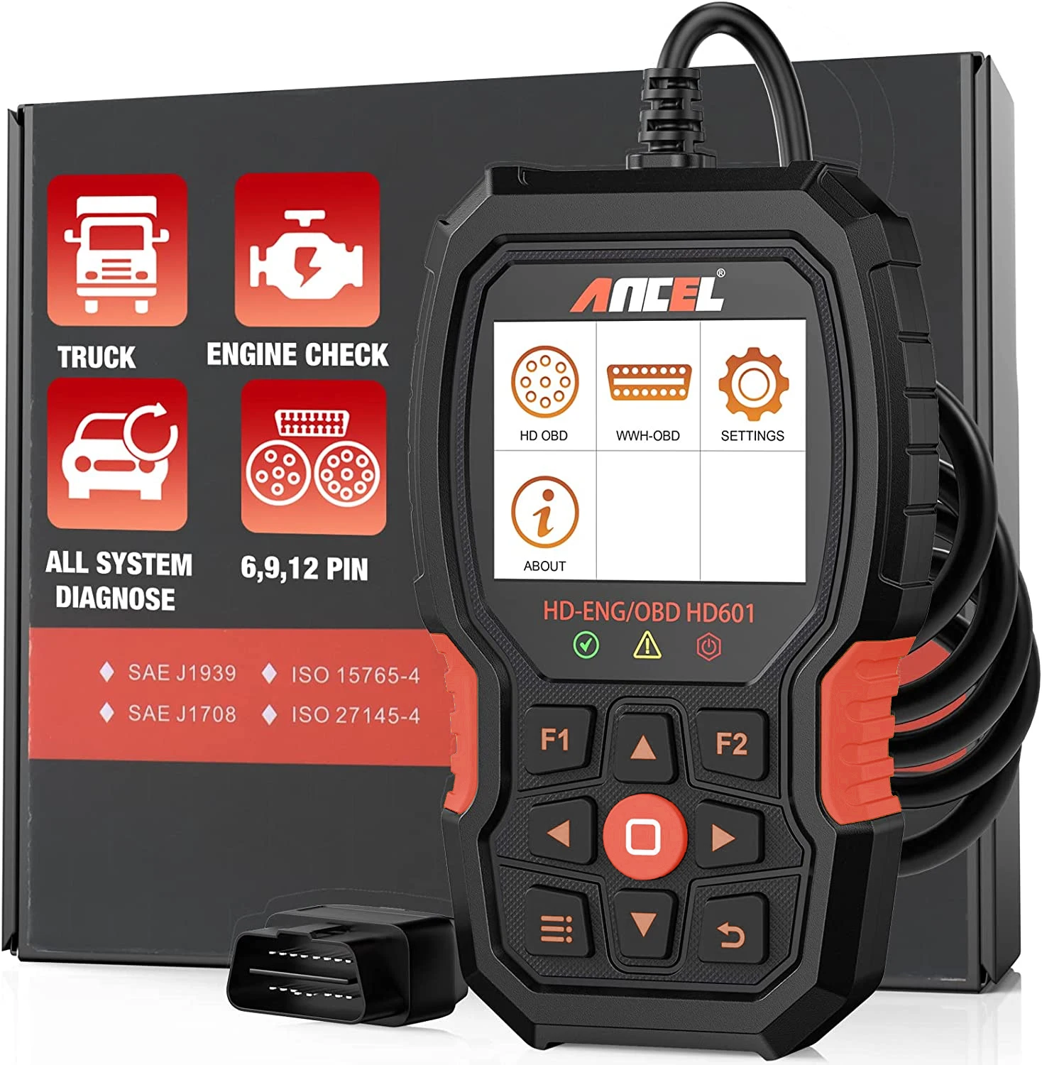 Сканер ANCEL HD601 OBD2 для тяжелых грузовиков считыватель кодов всех систем сканер