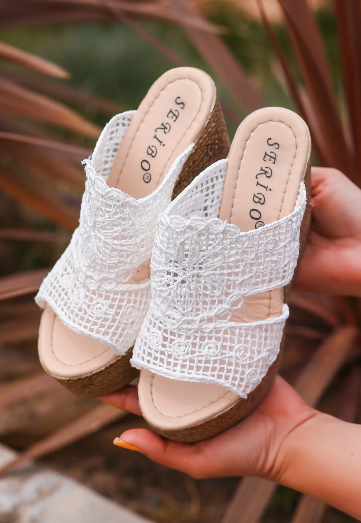 

Jaid Women's Wedge Heeled Slippers 100% Hand Knitted Women Slippers Women Summer Shoes Women's Heels Slippers 2022