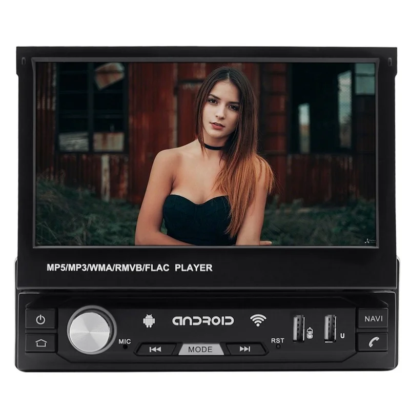 

7 Inch Car Multi-Media Touch Panel Support Manual And Automatic Telescopic Screen With GPS navigation With Android 5.0 System