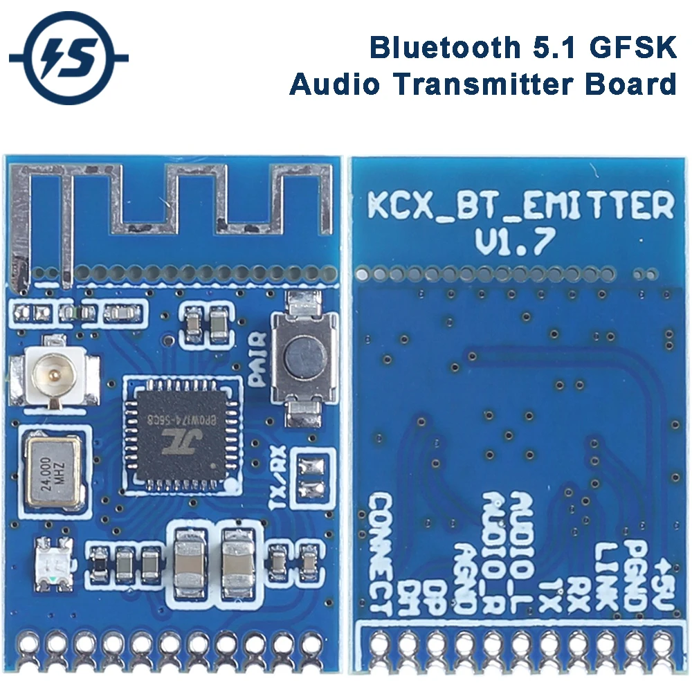 Bluetooth 5.1 GFSK Stereo Audio Transmitter Board GFSK Wireless Transceiver Module DIY Speaker Headphones KCX_BT_EMITTER 5V