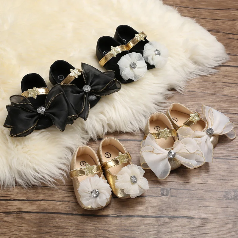 

0-1Years Baby Girl Shoes Summer Casual Shoes Floral Bowknot Toddler Shoes Newborn First Walkers Kids Non-slip Princess Shoes
