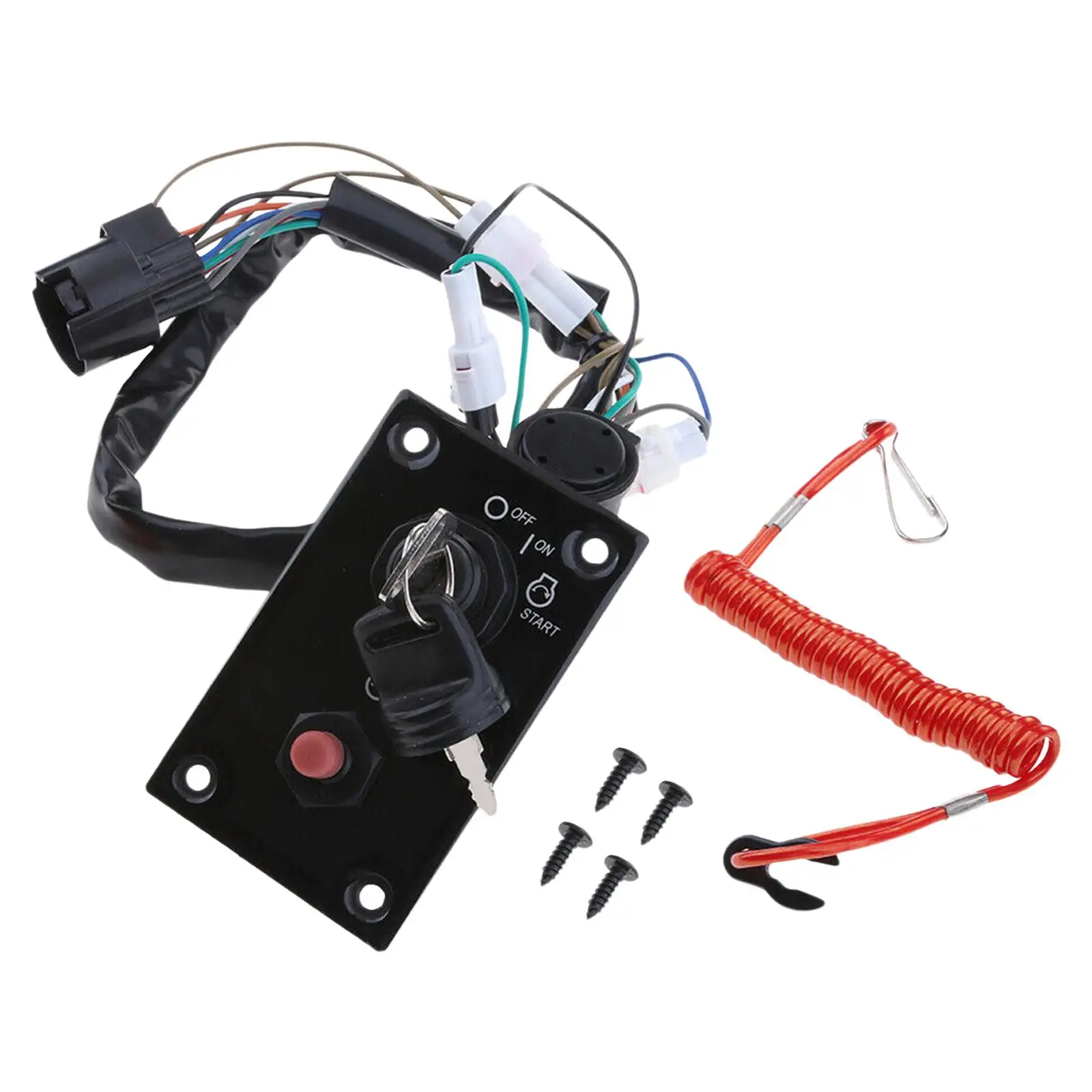 Single Ignition Key Switch Panel Assy, 37100-96J24, for  Outboard Motor, Direct Replaces ,Easy to Install Durable Professional