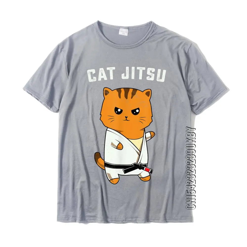 

Summer Hot Sale Men's Unique Tops Cute Party Jiu Jitsu Kawaii Cat Funny BJJ or MMA Fighting T Shirts Kids Casual Fashion Tops