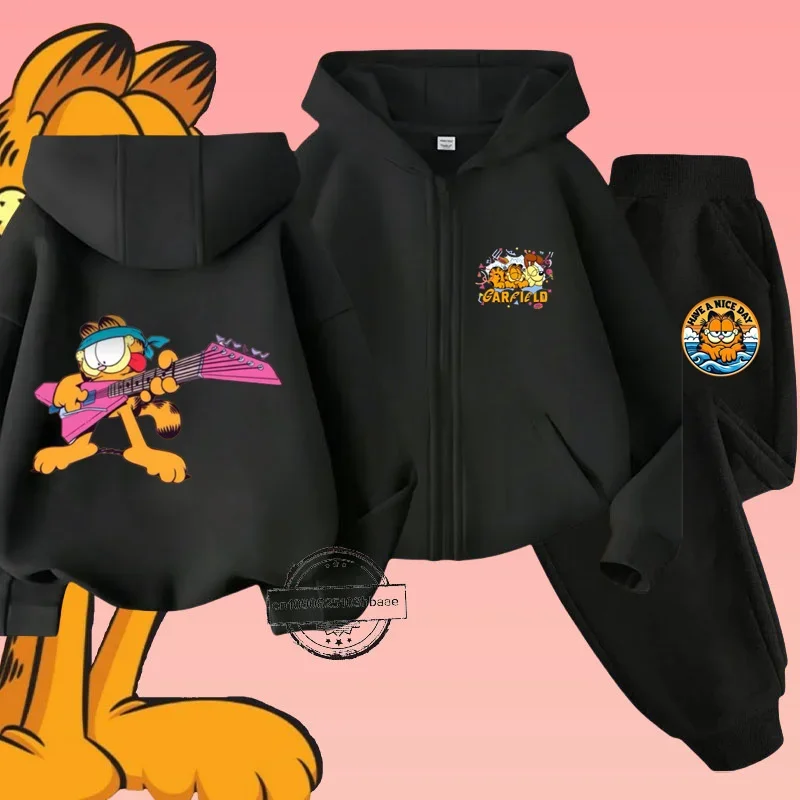 Комплект Детской Одежды С Принтом Гарфилда На Молнии Длинными Рукавами