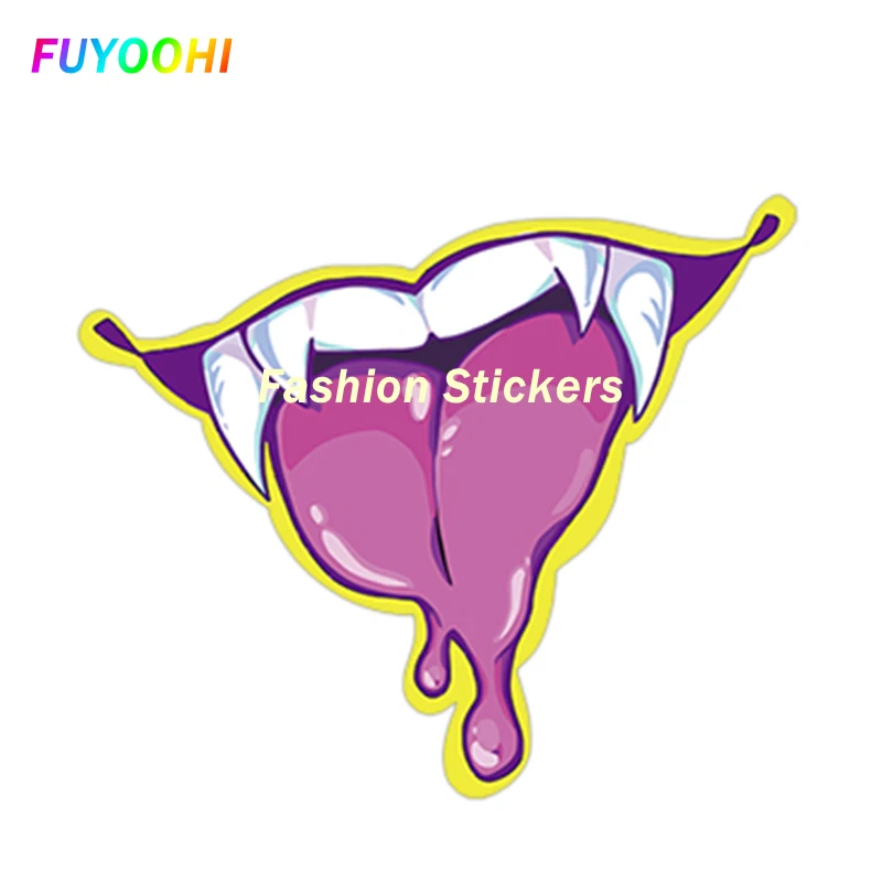 

FUYOOHI Exterior/Protection Fashion Stickers Reflective Vampire Mouth Sharp Teeth Car Scratches Sticker Decal Refrigerator