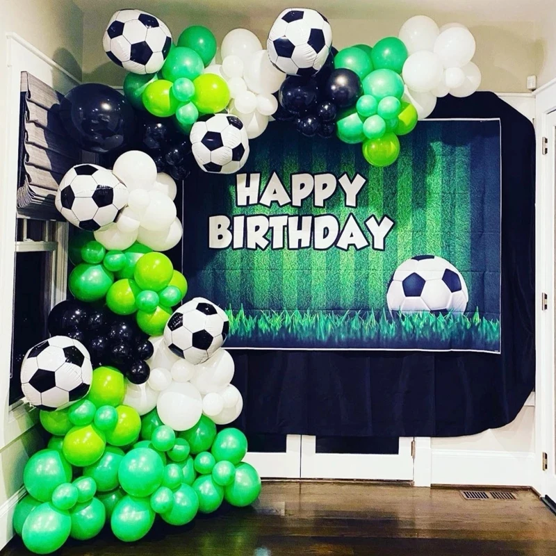 

1Set Football Foil Balloons Banner Soccer Sports Meet Trophy Fans Latex Ballons Boys Toys Birthday Party Decor Bunting Game Flag