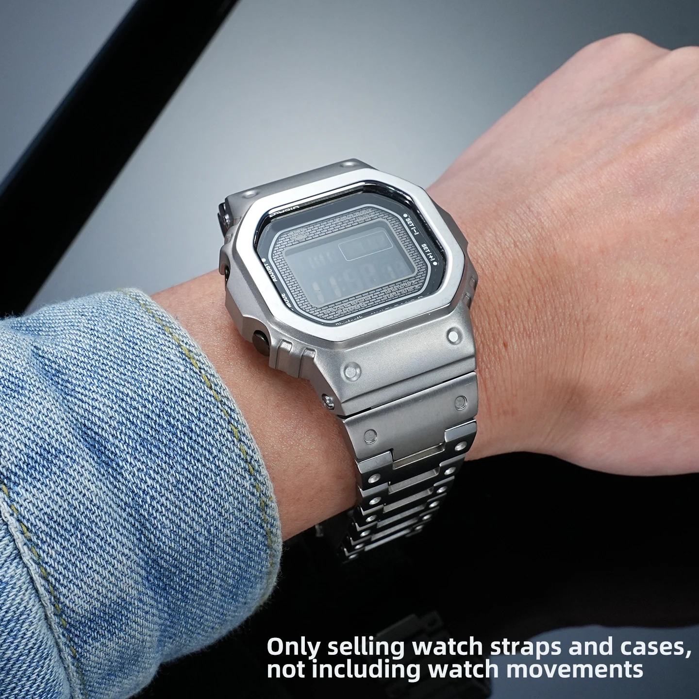 Фото Легкий ремешок для часов из титанового сплава для CASIO G-SHOCK GMW-B5000, металлический браслет, модифицированный комплект GM-B2100, цепочка для часов, чехол для часов, мужской. №3