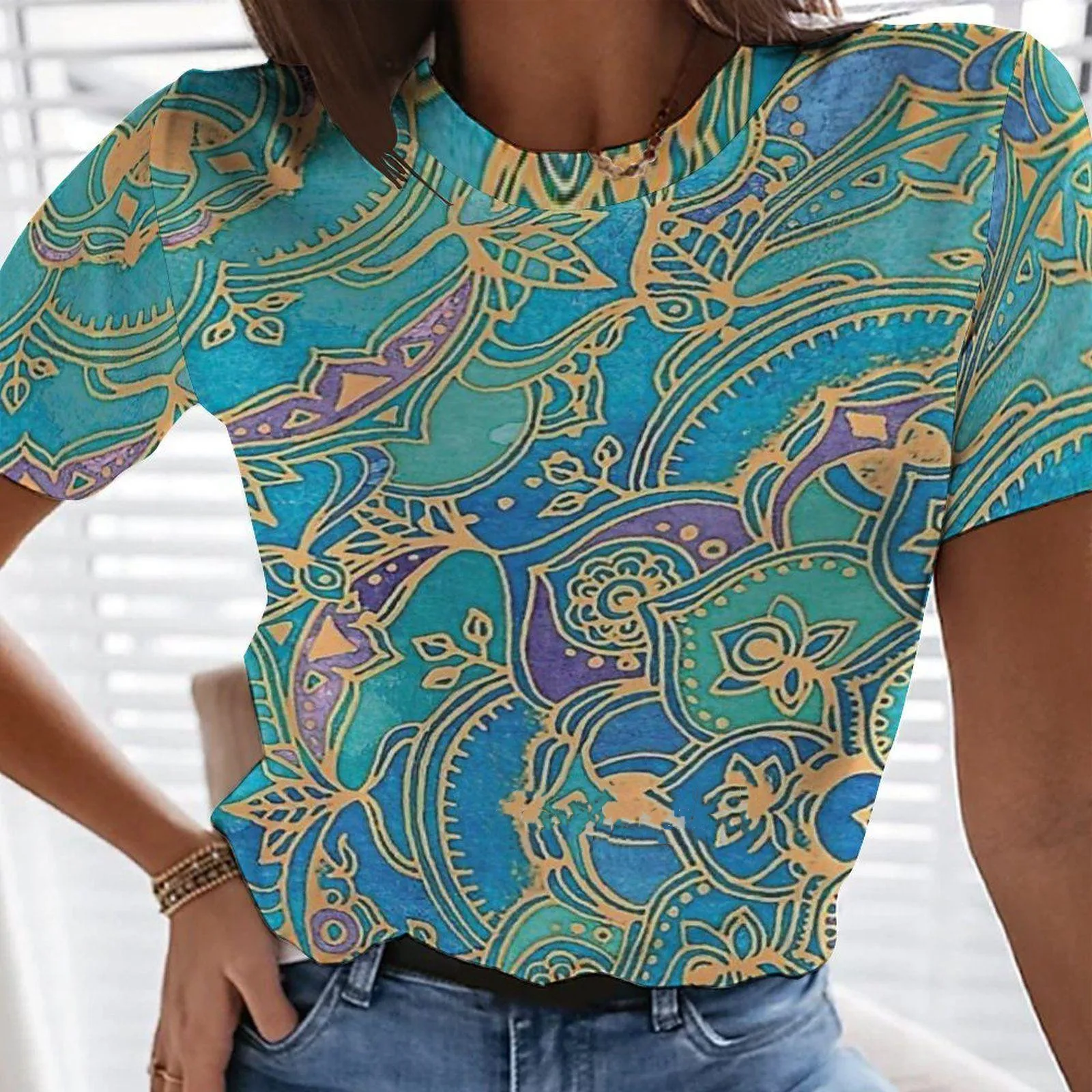 

Summer Fashion Women's Clothing 3D Printing Fresh Floral Aesthetics T-shirt Harajuku Hip Hop Casual Street Shirts Short Sleeve