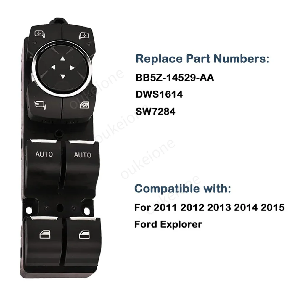 Фото BB5Z-14529-AA для Ford Explorer 2011 2012 2013 2014 2015 LHD электрический главный переключатель управления стеклоподъемником, кнопка автомобильных аксессуаров №2