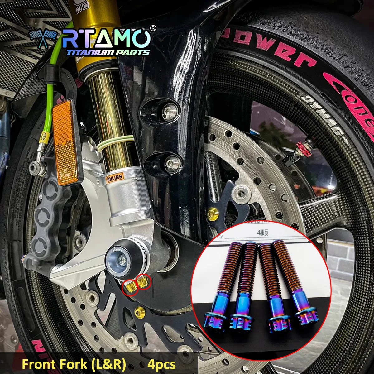 

RTAMO Болты из титанового сплава для Yamaha YZF-R1, передний суппорт, датчик ABS, тормозной диск, масляный бак, боковая крышка, винт, гайки, штифт