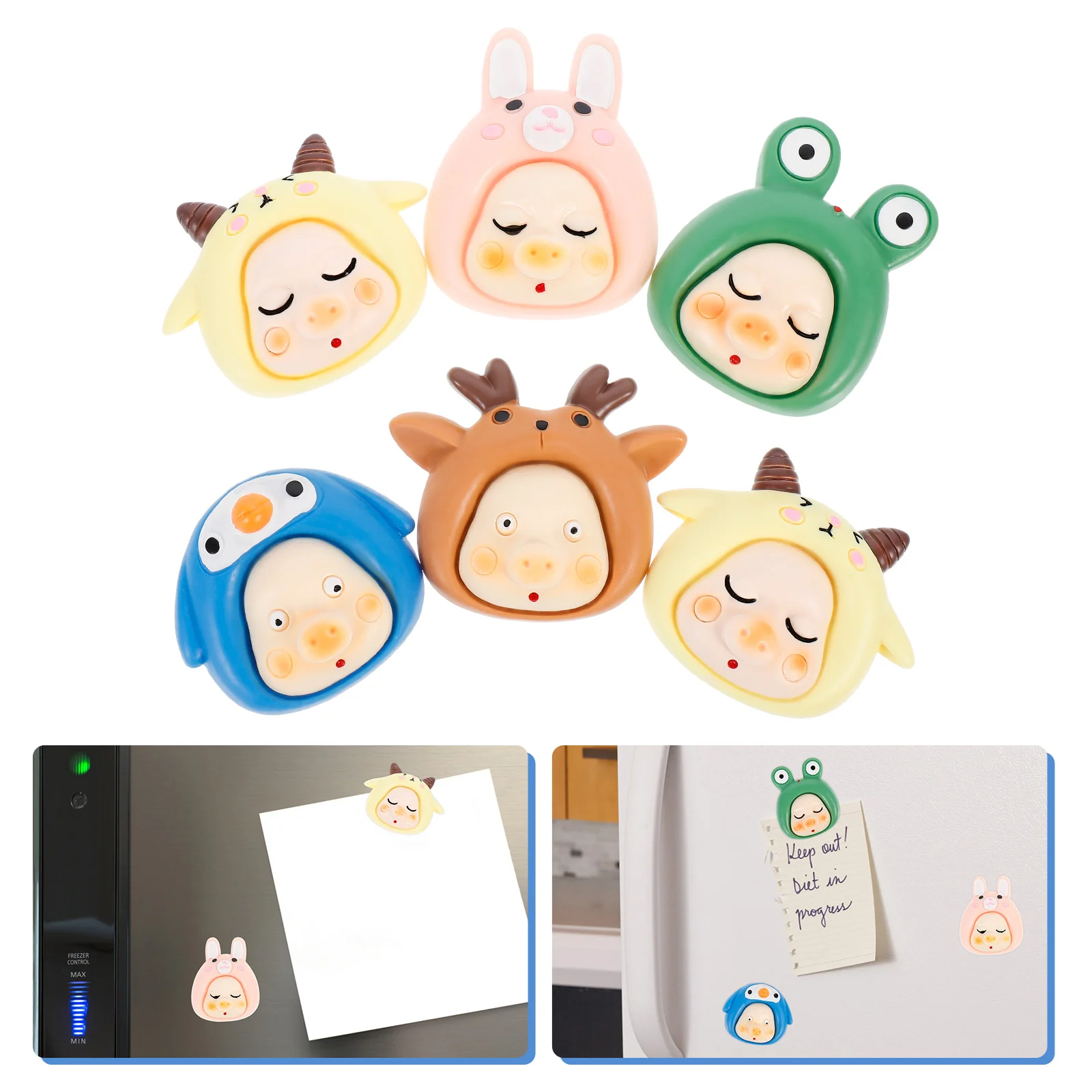 

6pcs Lovely Adorable Fridge Magnet Gifts Cartoon Fridge Magnet for Home Fridge Oven Home decor