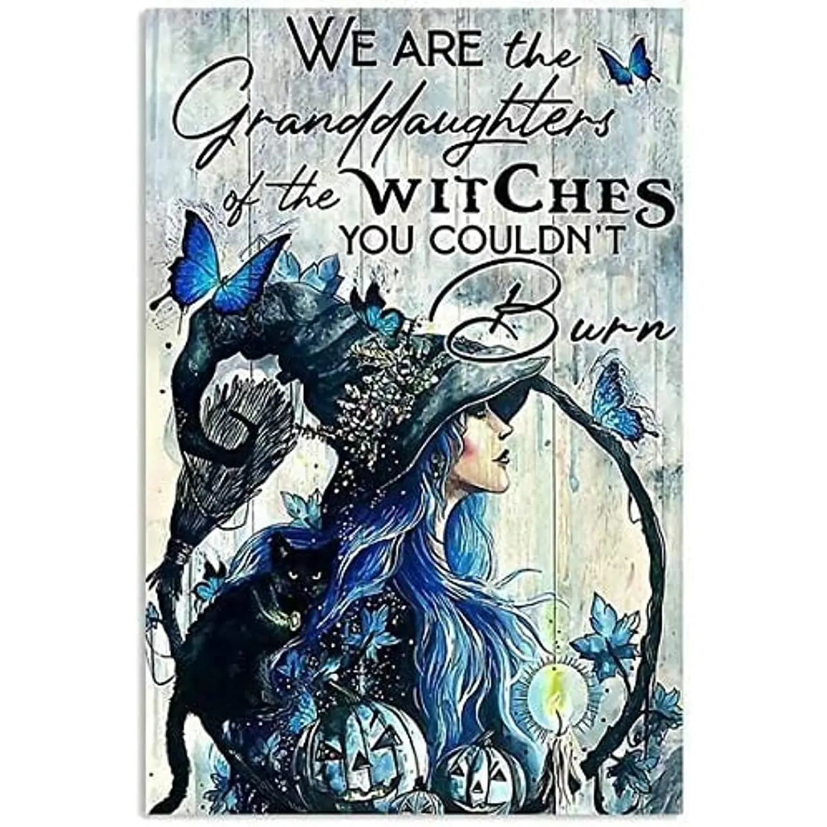 

Винтажный металлический жестяной знак Кот мы ведьма внучка плакат жестяной знак железная живопись домашняя забавная спальня винтажный настенный знак