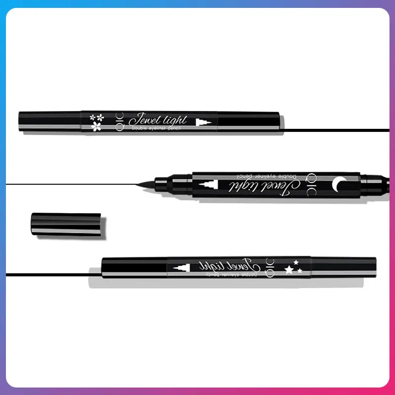 

QIC Seal Eyeliner Pencil Double-headed Waterproof Non-Smudge Eye Makeup Quick Dry Waterproof Eyeliner Stamp Liquid TSLM1