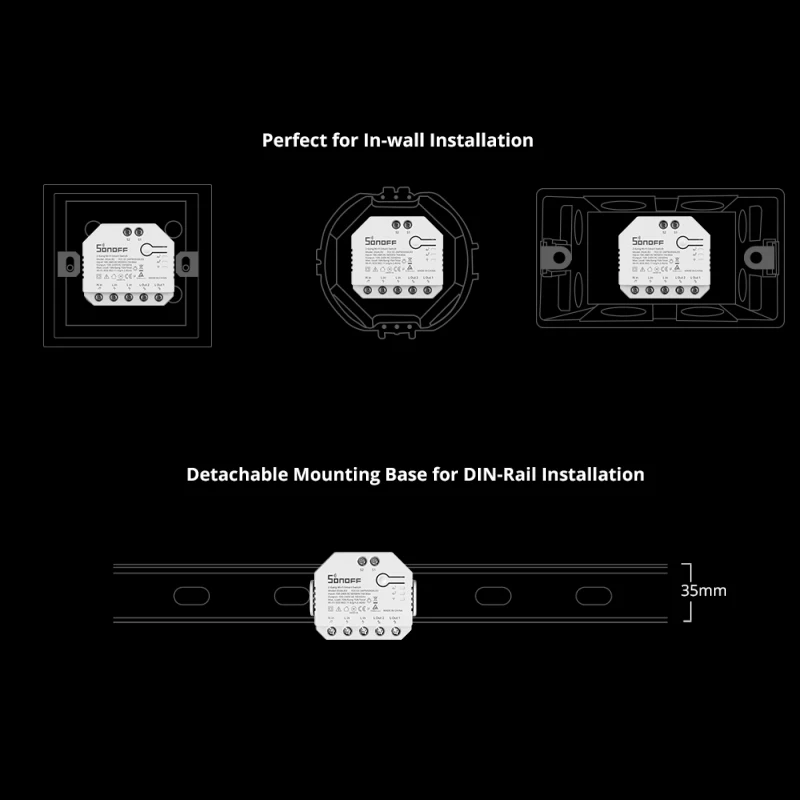 Умный мини-выключатель SONOFF DUALR3/R3 Lite с Wi-Fi двухканальный релейный модуль