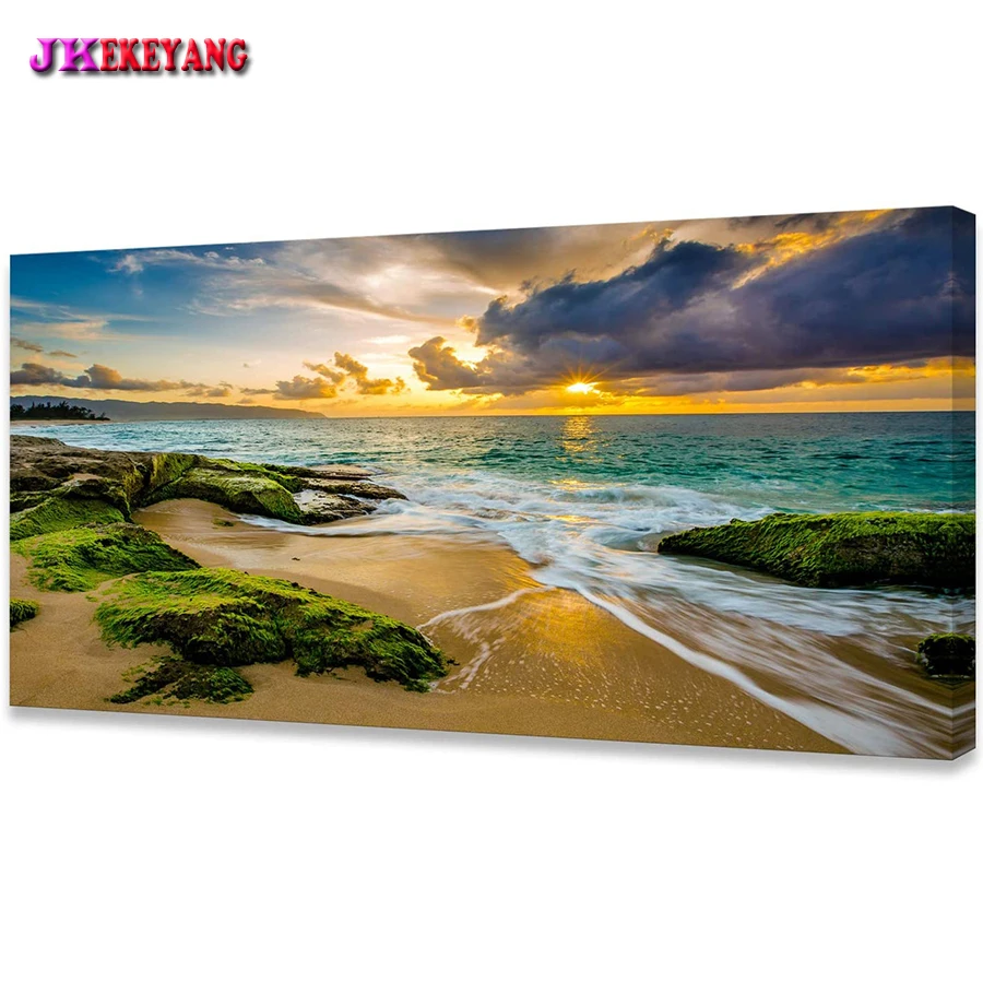 

Алмазная живопись «сделай сам», вышивка крестиком, морской волк, восход солнца, полная выкладка, вышивка крестиком Стразы Y4865