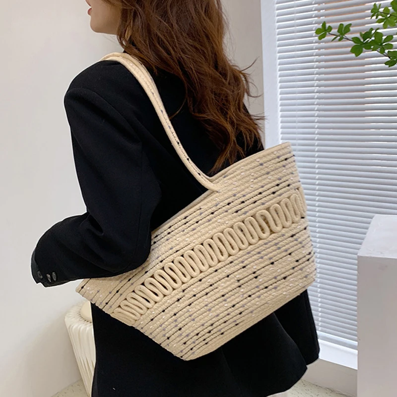 

2023 Women Straw Bags Large Ccapacity Hand-Woven Rattan Bag Handmade Woven Purse Wicker Summer Beach Bags Bohemia Bali Handbag