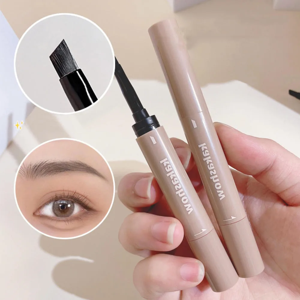 

4 Colors Natural Smooth Eyebrow Gel Cream Pen Makeup Waterproof Long-lasting Eyeliner Lying Silkworm Shadow Tint with Brow Brush