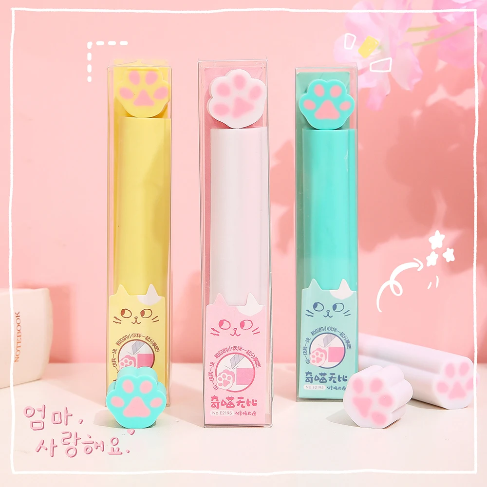 

Kawaii Cat Paw Erasers Cute Cartoon Pencil Rubber Erasers Children Eraser for Kids Gift Korean Stationery School Office Supplies