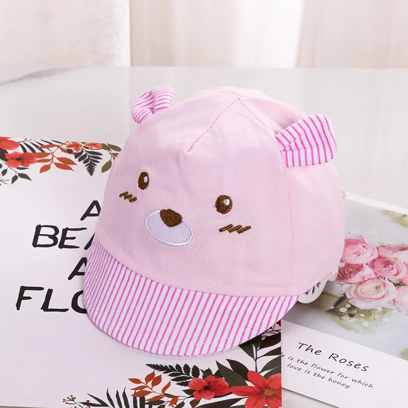 Детская шапка с мультяшным медведем летняя весенняя регулируемая женская