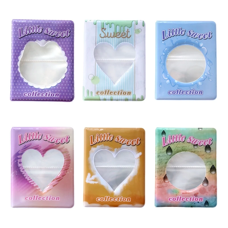 

64 Clear Pockets 3 Inch Mini Film Photo Album Sweet Hollow Out Love Heart Colorful Plastic Camera Picture Storage Case