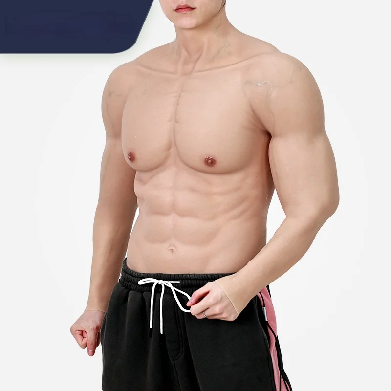 

Realistic Silicone Fake Muscle Belly Body suit With Brawny Arms Simulation False chest for man women shemale Cosplay