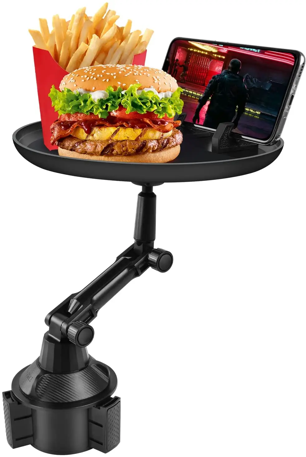 

Car Cup Holder Tray Car Trays for Eating with Cell Phone Slot Universal Strong Car Tray Table Fit for Vehicle Truck and All Car