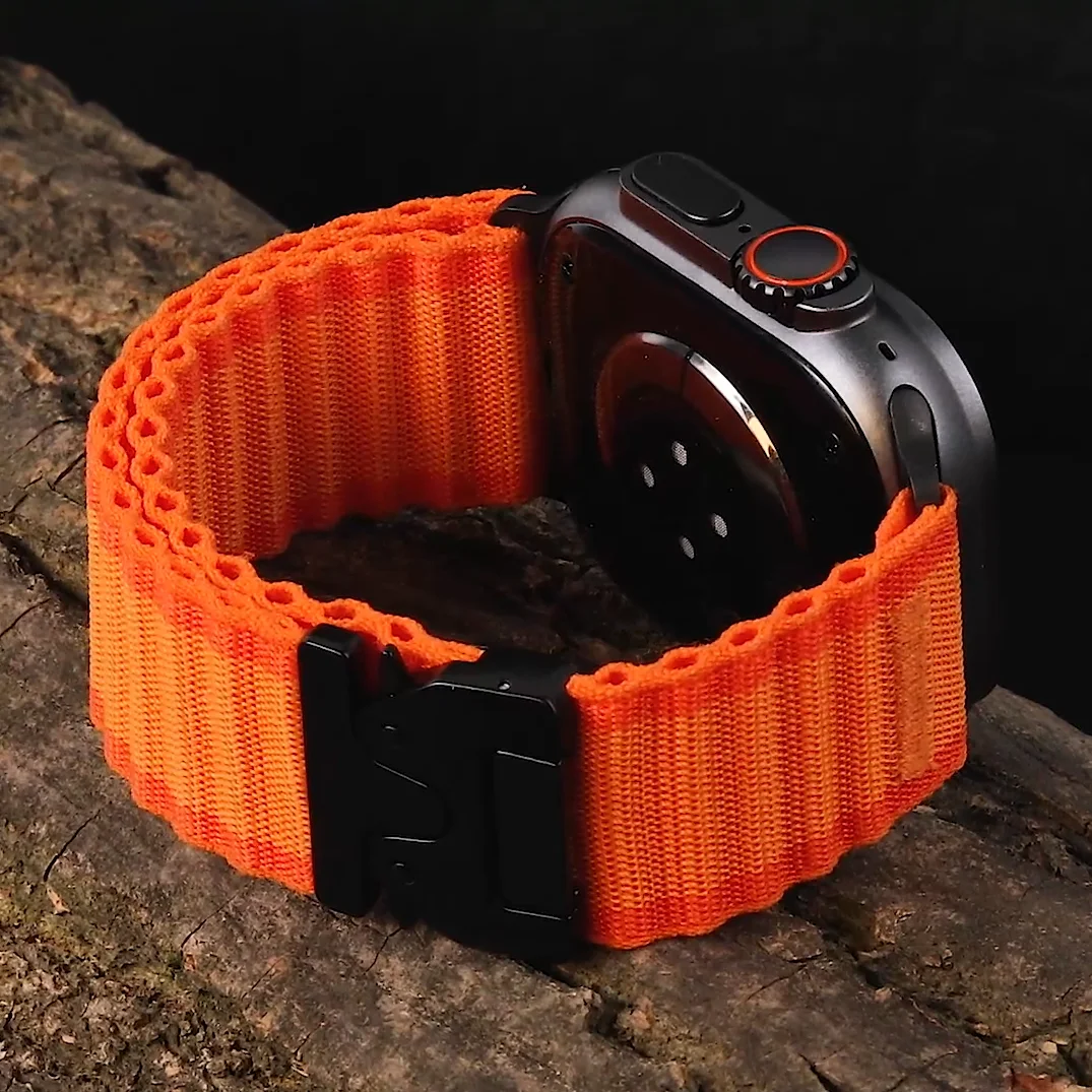 Фото Парашютные ремни для Apple Watch ultra 2, ремешок 49 мм, 46 мм, 45 мм, 41 мм, 42 мм, 38 мм, нейлоновый браслет IWatch Series 10 9 8 7 3 SE 44 мм 40 мм №1