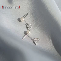 trendy new silver plated leaf earrings delicate long tassel party jewelry