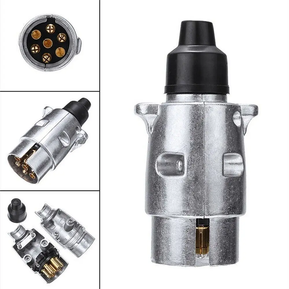 

12V 7 Pin Towing Electrics Trailer Truck Towbar Durable Towing Plug Wiring Heavy Duty Electric Trailer Aluminium Alloy