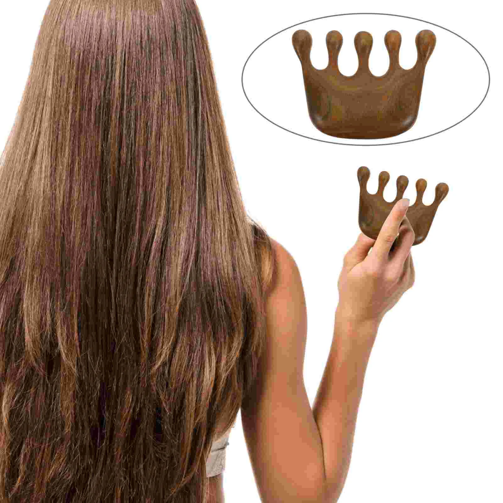 

Natural Wood Wide Hair Comb Static Sandalwood Hair Comb with Back for Men 1Pcs