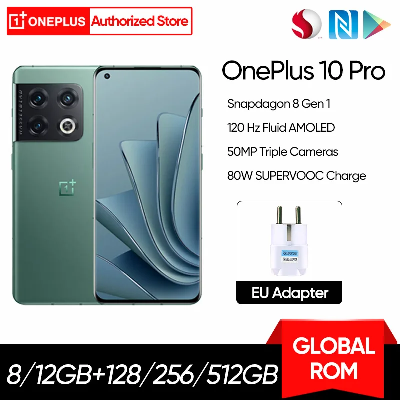 OnePlus 10 Pro Global Version 5G Smartphone Snapdragon 8 Gen 1 6.7'' 120Hz LTPO2 AMOLED Octa-core 5000mAh 80W Fast Charging