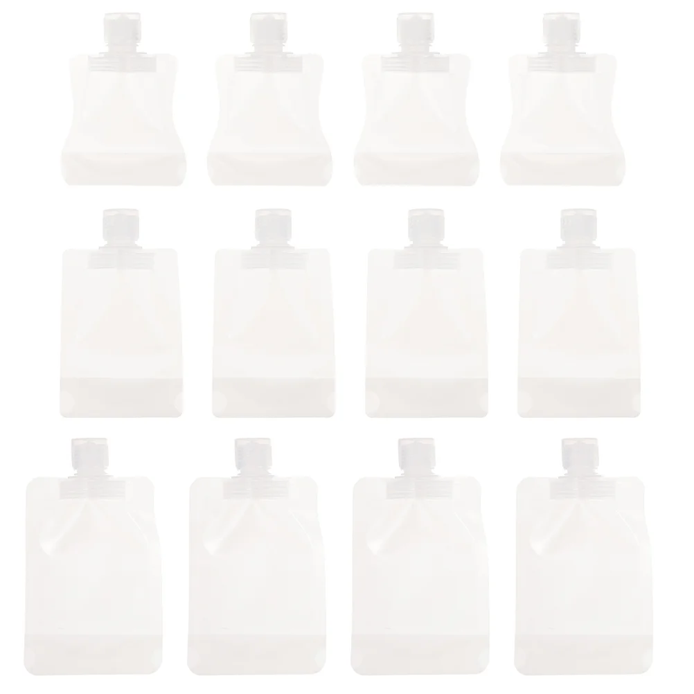 

12 PCS Lotion Bag Clear Travel Makeup Sample Pouch Storage Asia Pet Suction Mouth Shampoo Container Toiletry