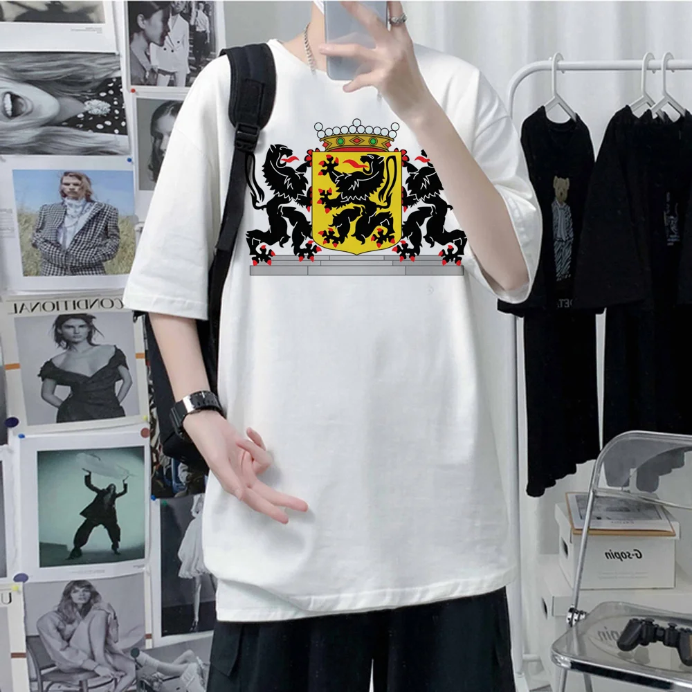 

flanders t shirt men graphic manga t-shirts male comic y2k manga clothing