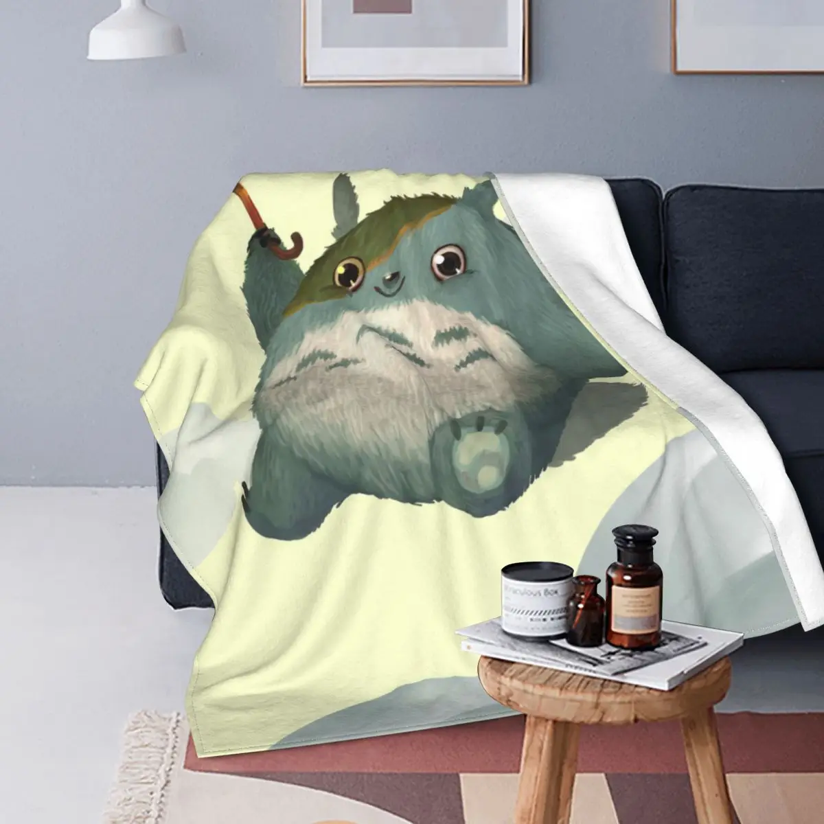 

My Neighbor Totoro Cute Fleece Throw Blankets Japanese Anime Blankets for Sofa Outdoor Super Soft Bed Rug