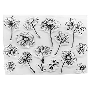 581C Daisy Flower Silicone Clear Seal Stamp DIY Scrapbooking Embossing Photo Album Decorative