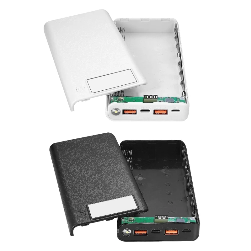 

Внешний аккумулятор QC3.0 8x18650 для быстрой зарядки, с двумя USB-портами