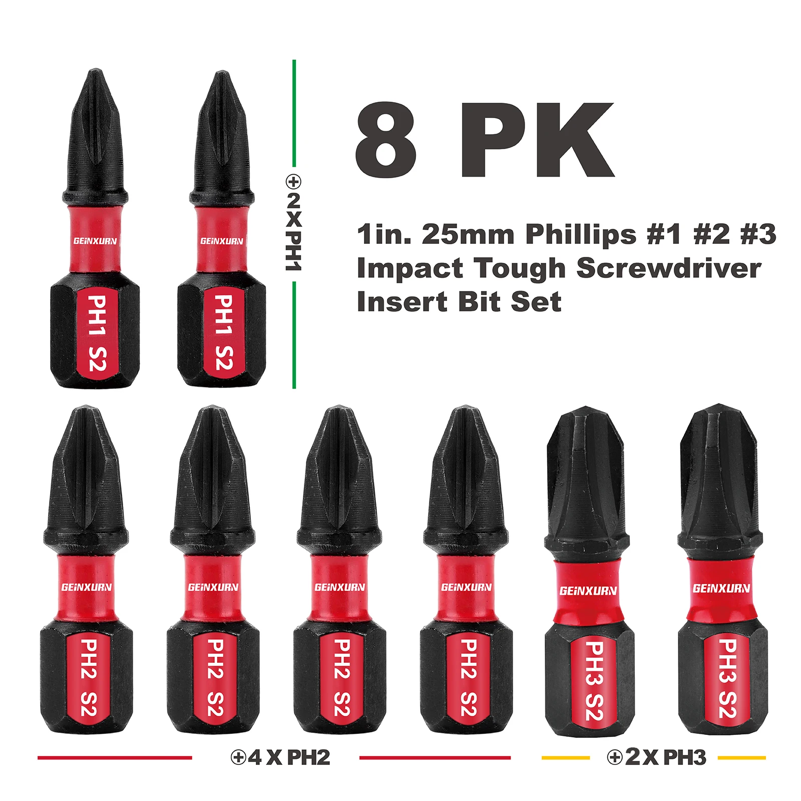 

Geinxurn набор отверточных бит PH1/PH2/PH3