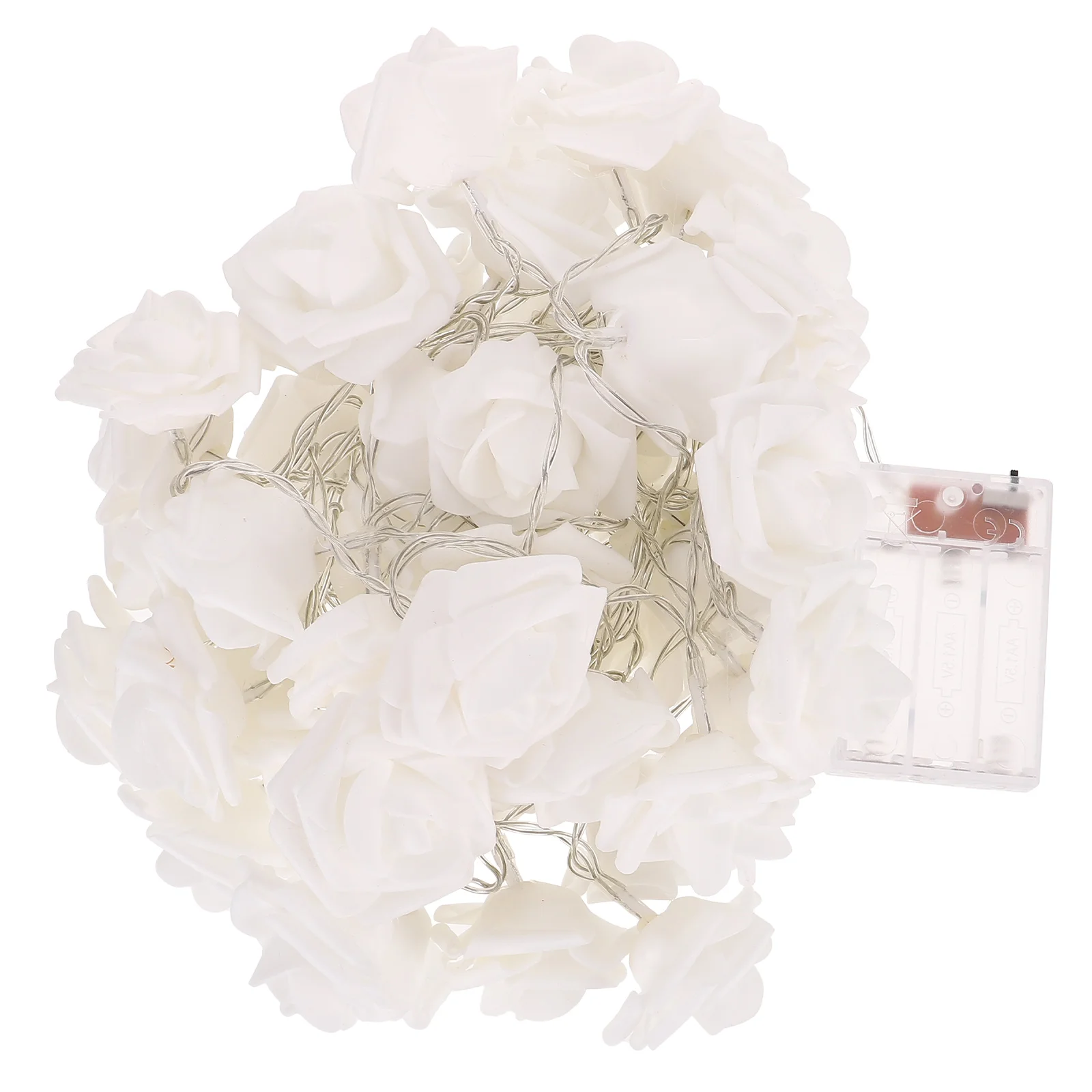 

Light Rose String Lights Flower Led Garland Fairy Wedding Sign Lampnight Atmosphere Twinkle Curtain Hanging Li Sponge White