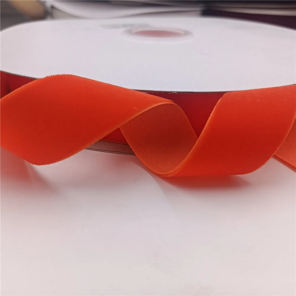 25 мм 3/5/25 ярдов односторонняя Оранжевая Бархатная лента нейлоновая для ручной