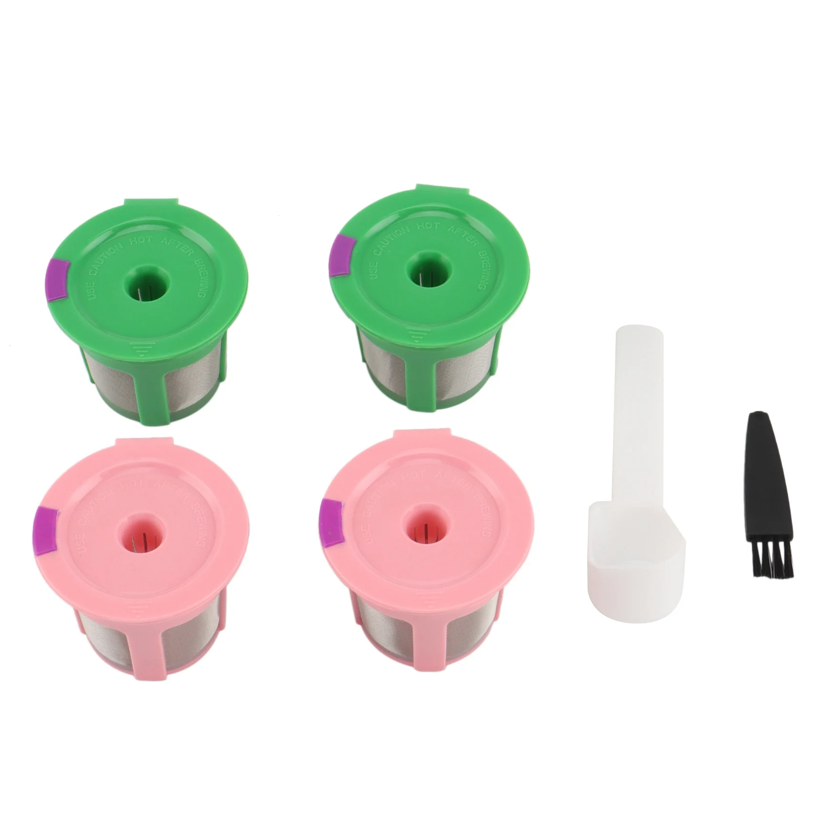 

Refillable Coffee Filter Cup Reusable Coffee Pod Filled Capsule Compatible for Keurig 2.0 1.0 K Cup Green+Pink