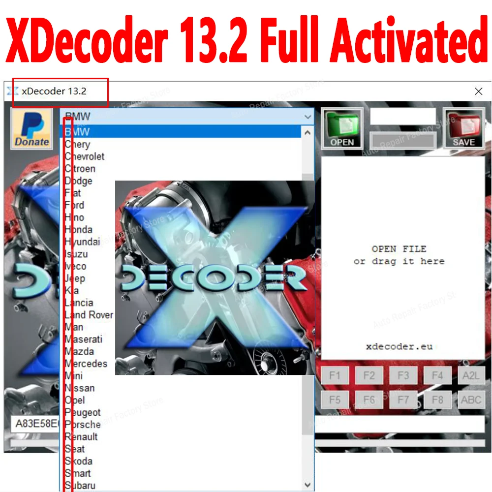 

XDecoder 13.2 ПОСТАЯ ВЕРСИЯ 09.09.2025 Оригинальное программное обеспечение для удаления кодов ошибок Поддержка MG1CS003 EMS3155 EDC16 EDC17 EDC17C45 SID803